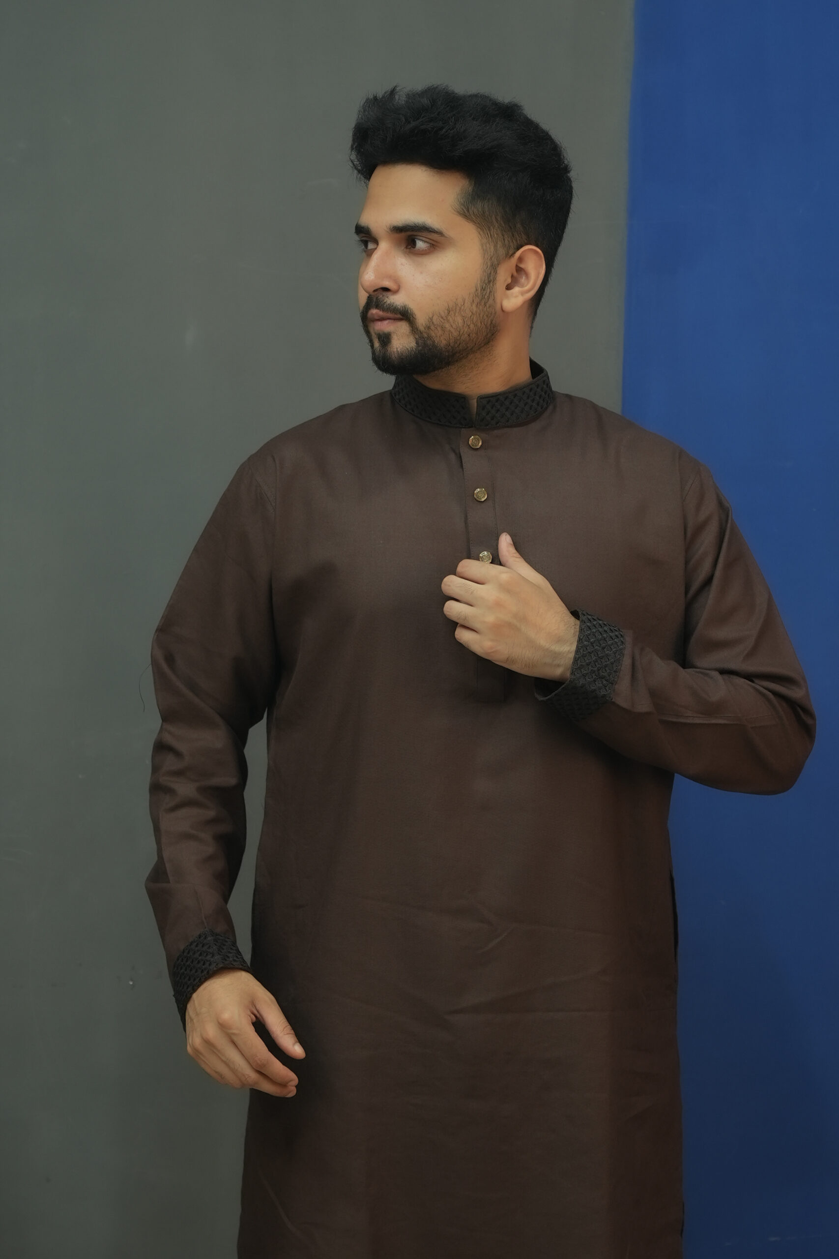 DSC08104 Eid Panjabi - Chocolate Colour - Image 1