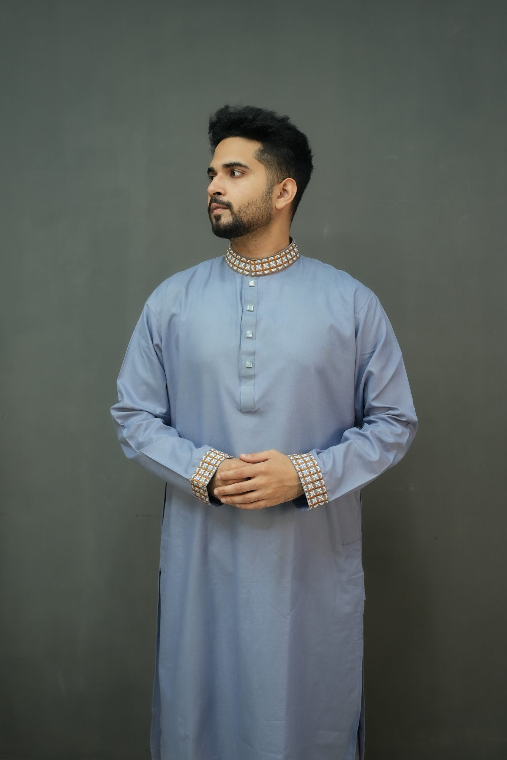 DSC08146 Eid Panjabi - Ash colour - Image 1